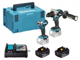 Makita DLX2549TJ 18V LXT  2 Piece Brushless Power Tool Kit, 2x 5.0Ah Batteries, Charger & MAKPAC Case &pound;429.95